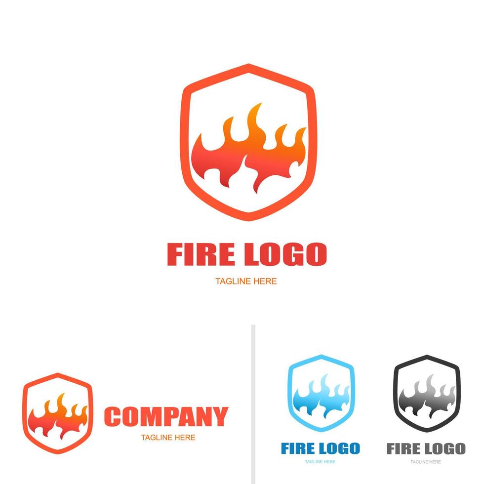 icona logo scudo antincendio vettore