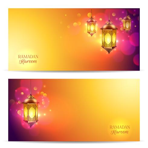 Set di Banner del Ramadan vettore