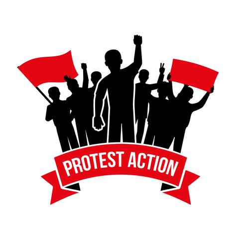 Emblema di azione di protesta vettore