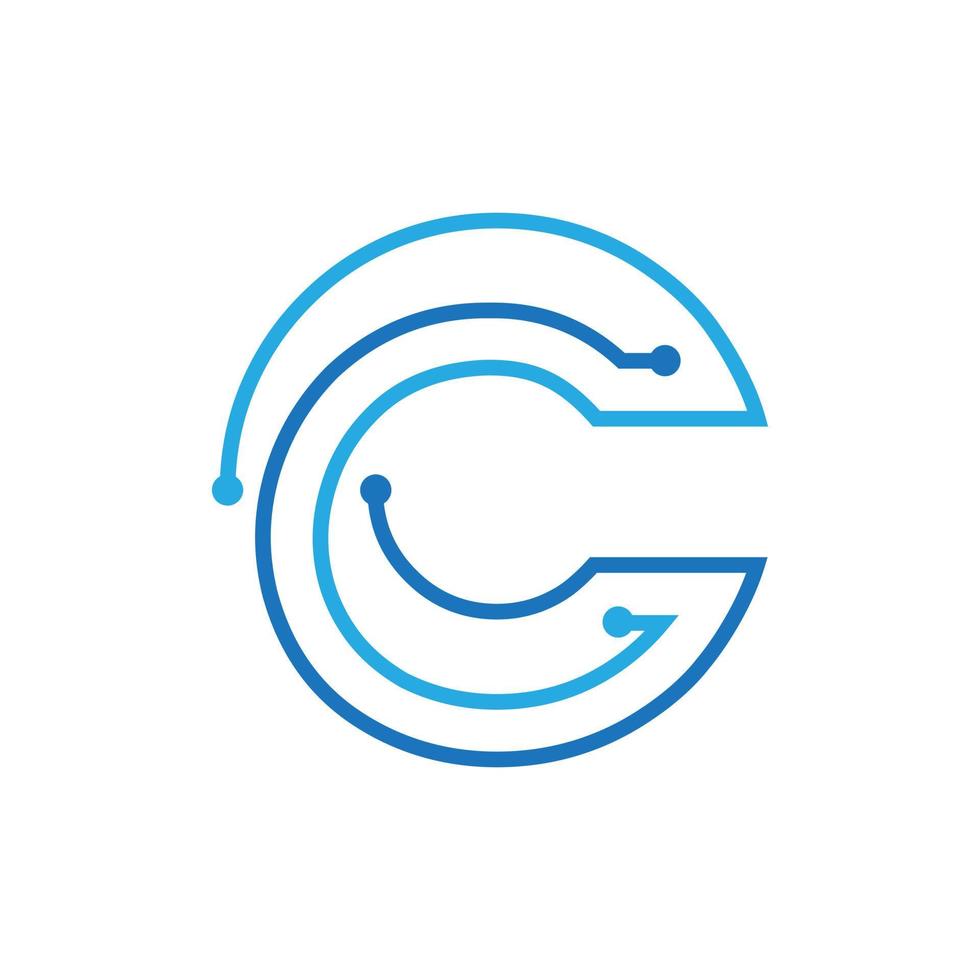 collegamento lettera c logo design illustrazione vettoriale. vettore