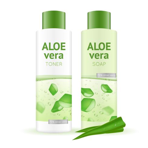 Sfondo di acqua di aloe vera vettore