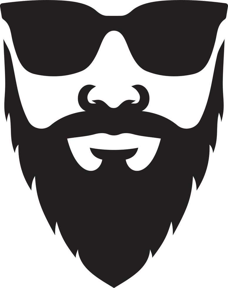 uomo con barba e occhiali da sole vettore
