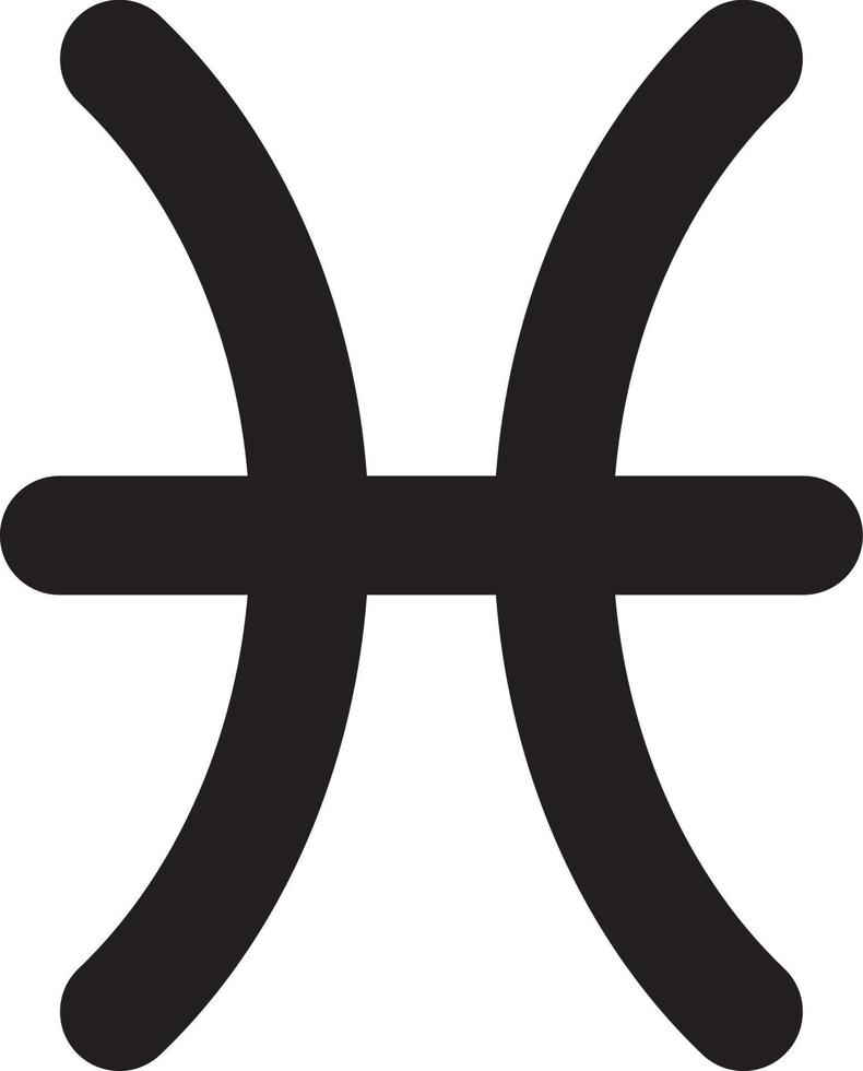 segno zodiacale pesci simbolo semplice vettore