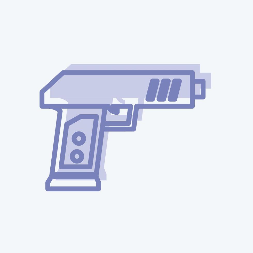 icona pistola giocattolo - stile bicolore - illustrazione semplice vettore
