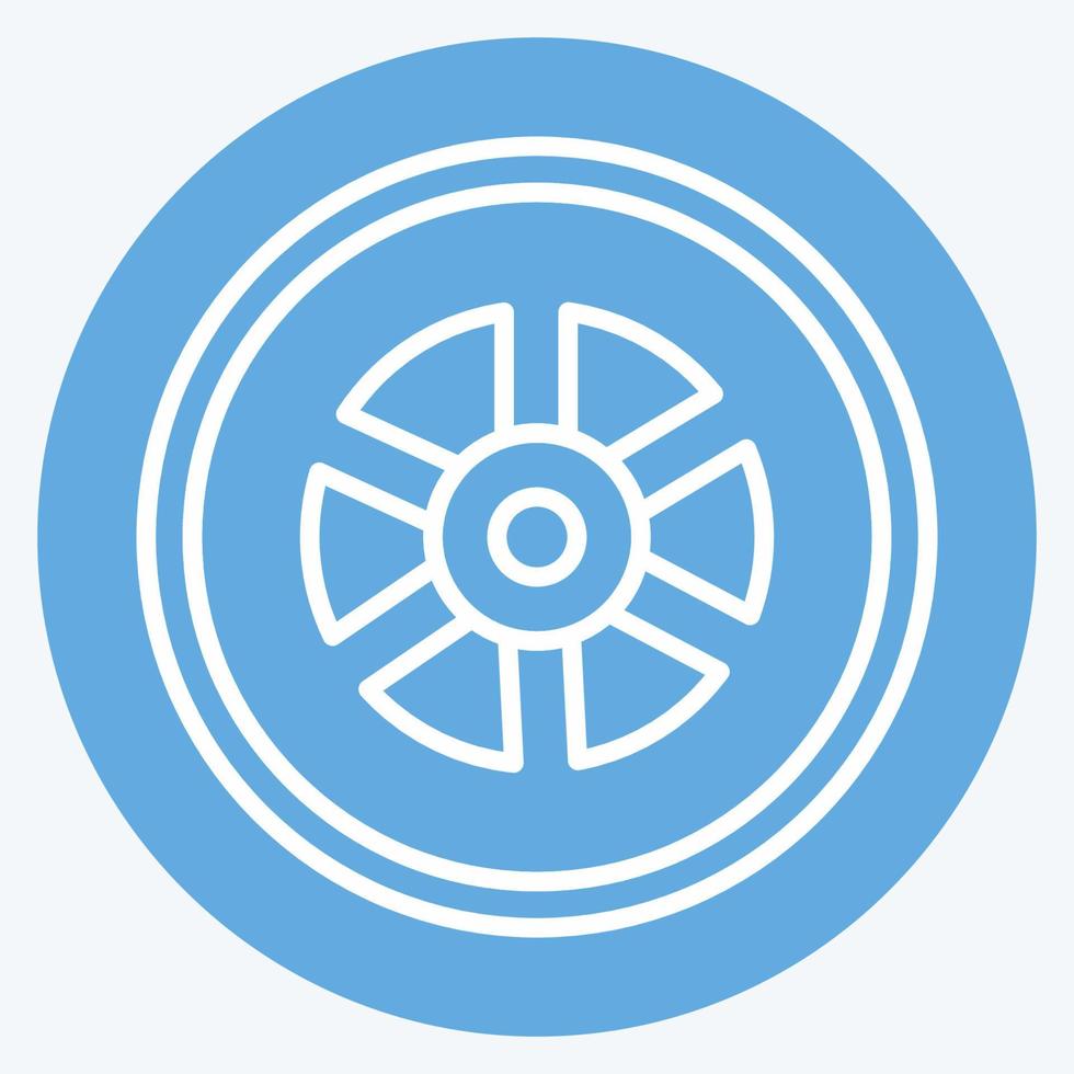 icona ruota - stile occhi azzurri - illustrazione semplice, buona per stampe, annunci, ecc vettore
