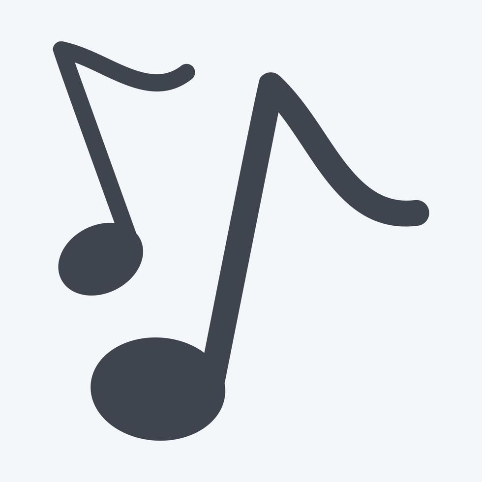 icona nota musicale i - stile glifo - illustrazione semplice, buona per stampe, annunci, ecc vettore