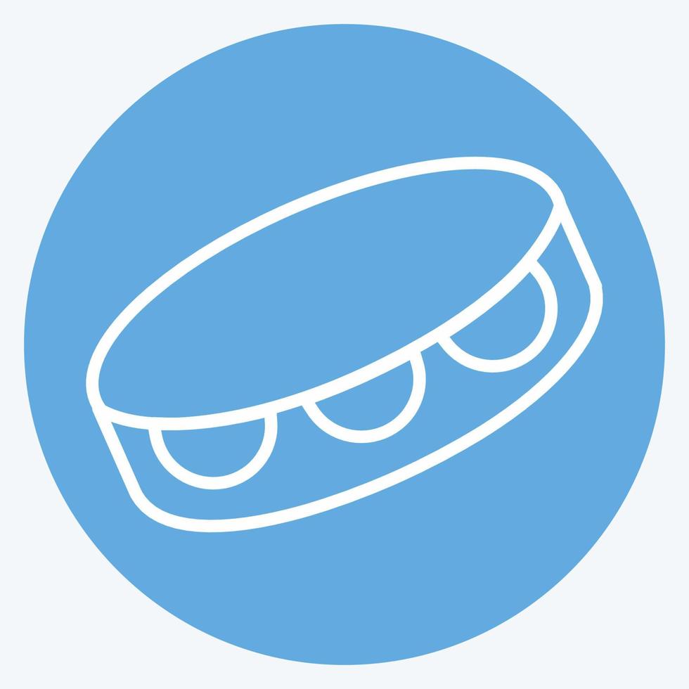 icona tamburello - stile occhi azzurri - illustrazione semplice, buona per stampe, annunci, ecc vettore