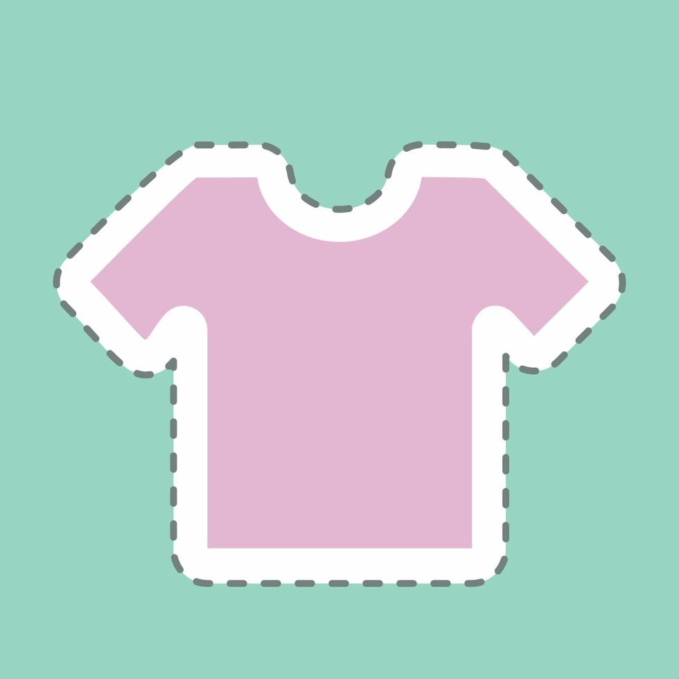 adesivo maglietta piccola, linea tagliata - illustrazione semplice vettore