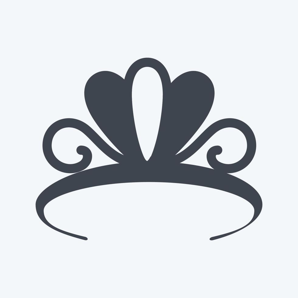 icona tiara - stile glifo - illustrazione semplice, buona per stampe, annunci, ecc vettore