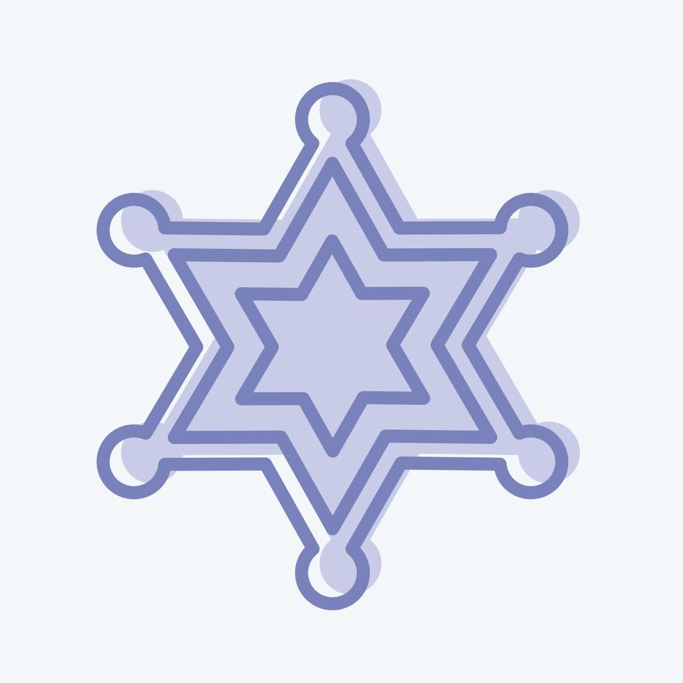 badge icona sherrif - stile bicolore - illustrazione semplice, buono per stampe, annunci, ecc vettore