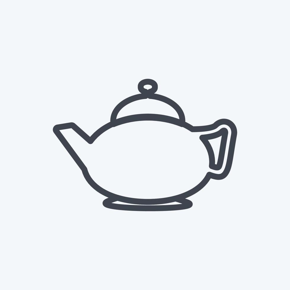 icona tè arabo - stile linea - illustrazione semplice vettore