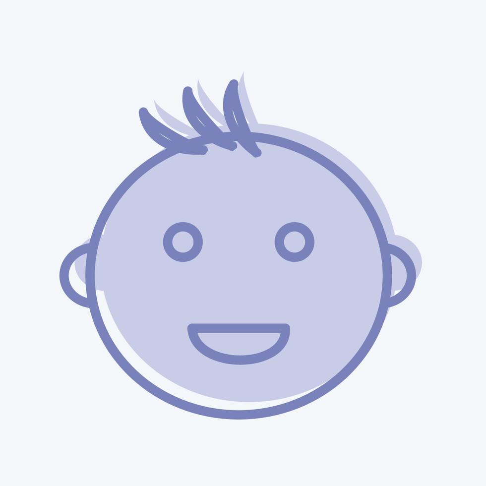 icona bambino sorridente - stile bicolore - illustrazione semplice vettore