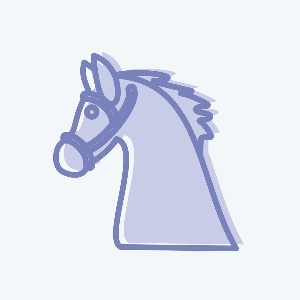 icona cavallo - stile bicolore - illustrazione semplice, buona per stampe, annunci, ecc vettore