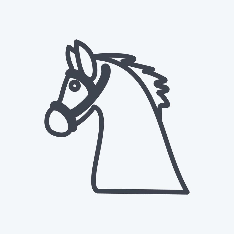 icona cavallo - stile linea - illustrazione semplice, buona per stampe, annunci, ecc vettore