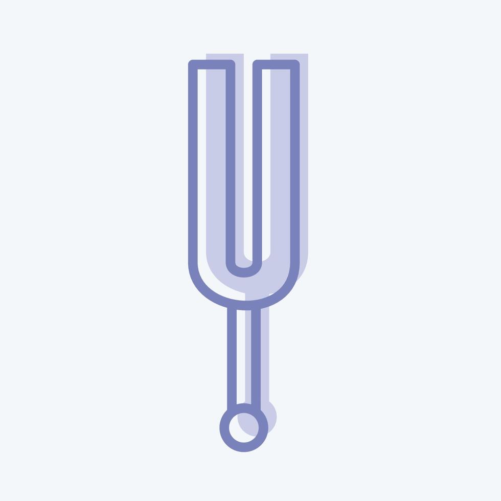 icona forchetta musicale - stile bicolore - illustrazione semplice, buona per stampe, annunci, ecc vettore