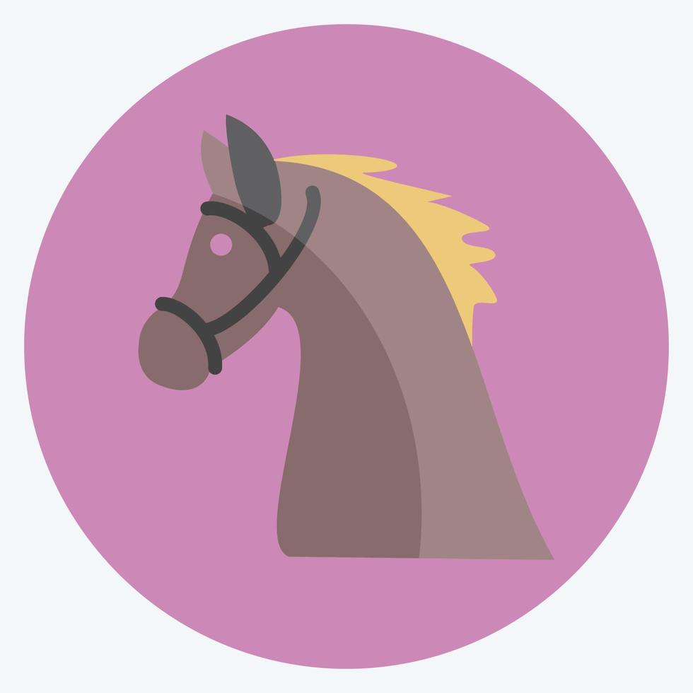 icona cavallo - stile piatto - illustrazione semplice, buona per stampe, annunci, ecc vettore