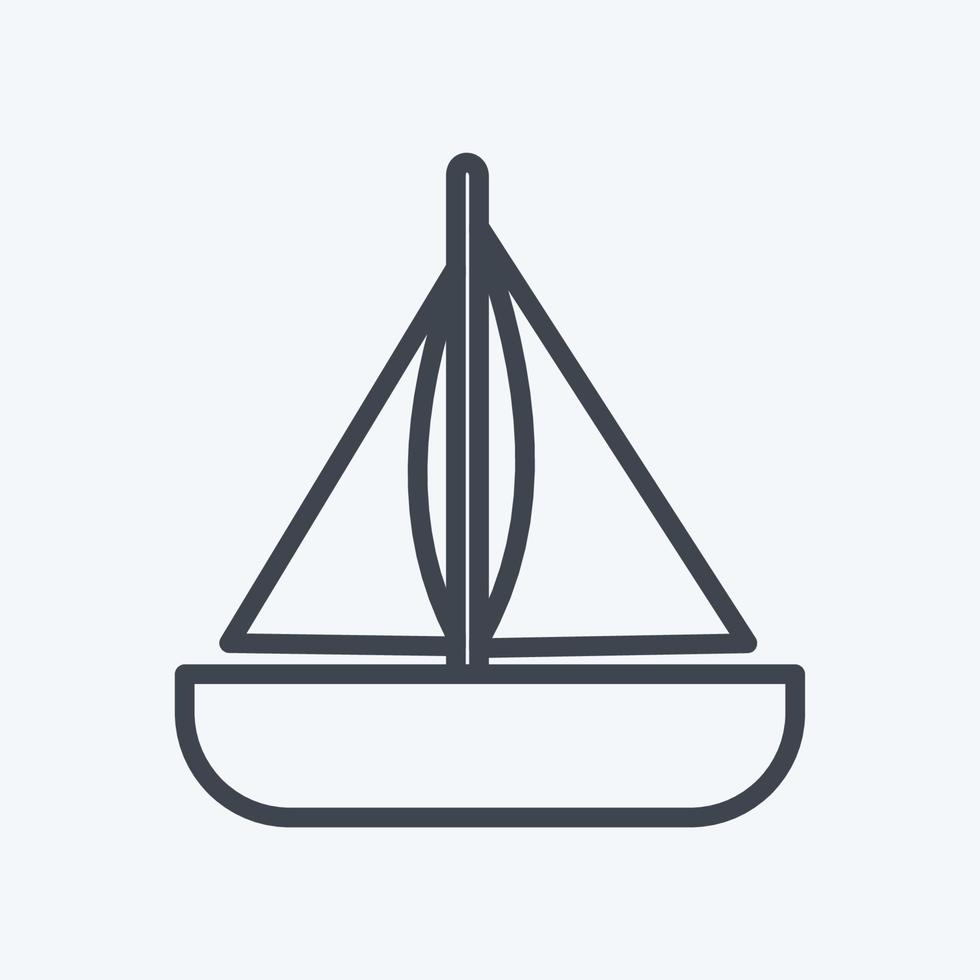 icona barca giocattolo - stile linea - semplice illustrazione vettore