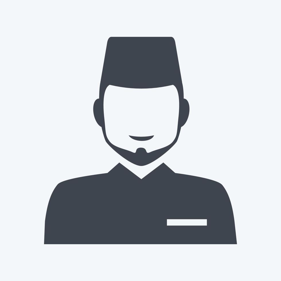 icona uomo islamico - stile glifo - illustrazione semplice vettore
