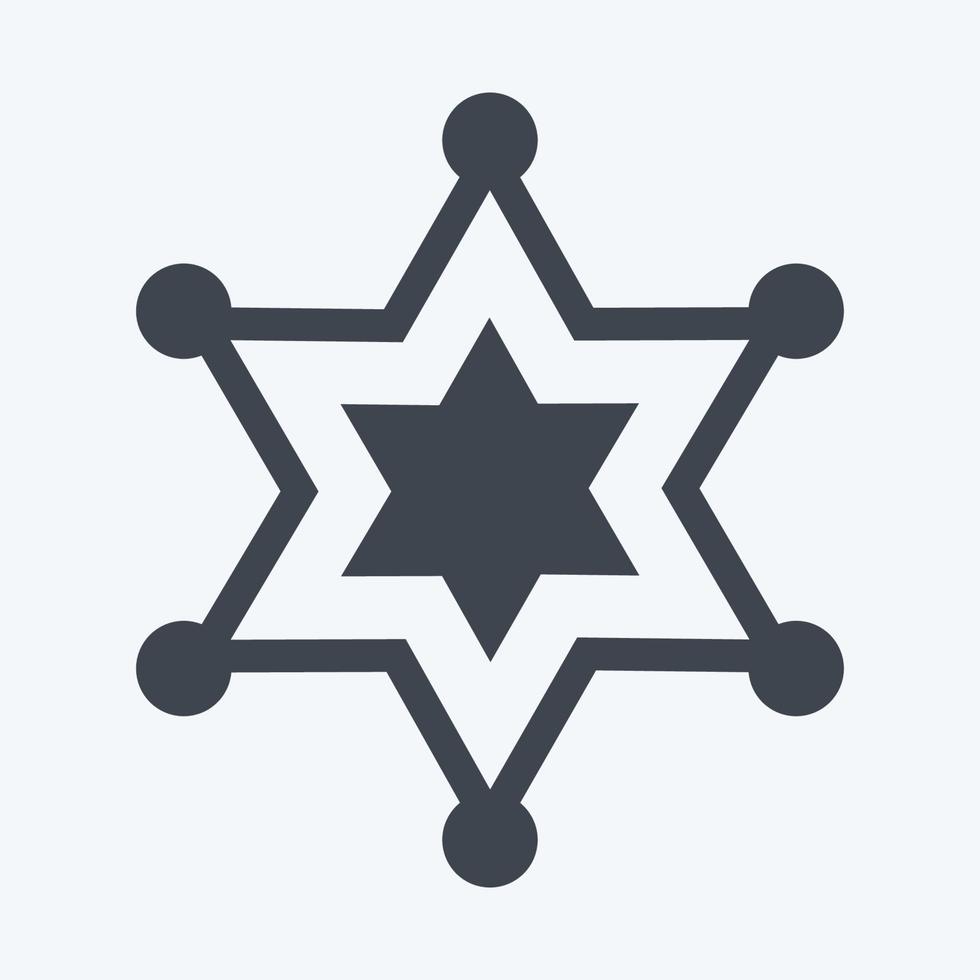 icona sherrif badge - stile glifo - illustrazione semplice, buono per stampe, annunci, ecc vettore