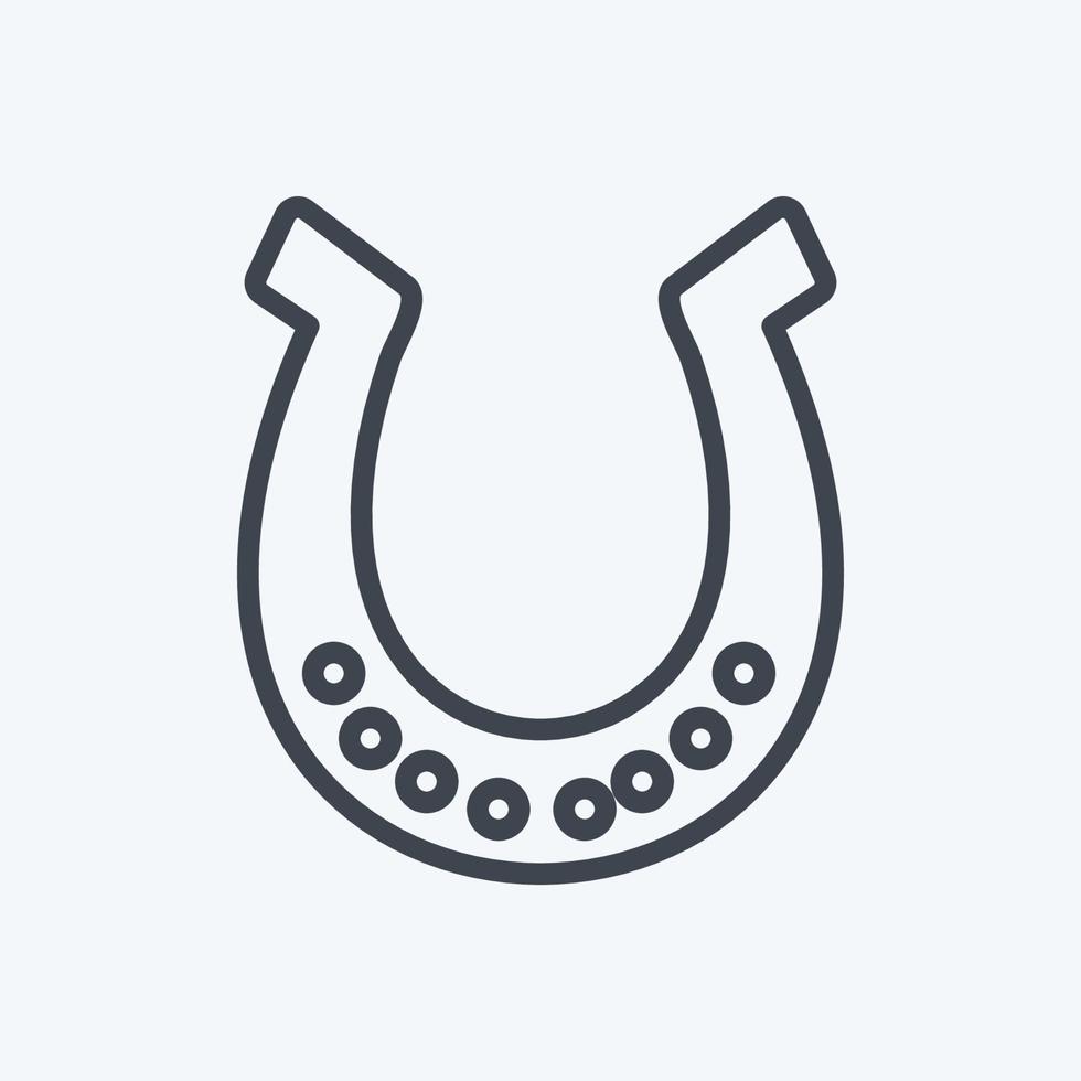 icona ferro di cavallo - stile linea - illustrazione semplice, buona per stampe, annunci, ecc vettore
