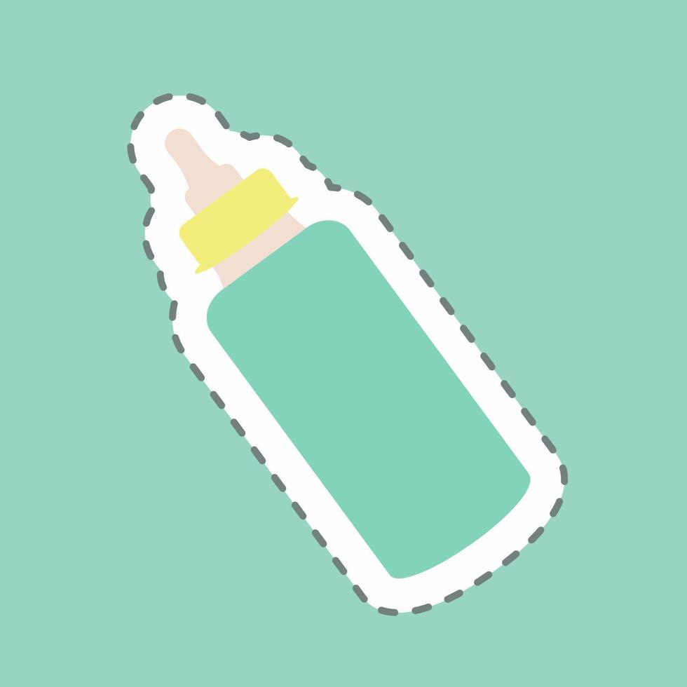adesivo bottiglia di latte 1, taglio di linea - illustrazione semplice vettore