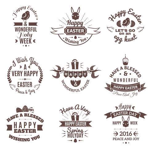 Set emblema di Pasqua vettore