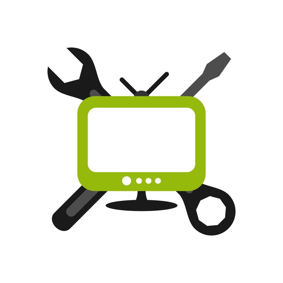 illustrazione grafica vettoriale del logo della televisione di riparazione. perfetto da utilizzare per l'azienda tecnologica