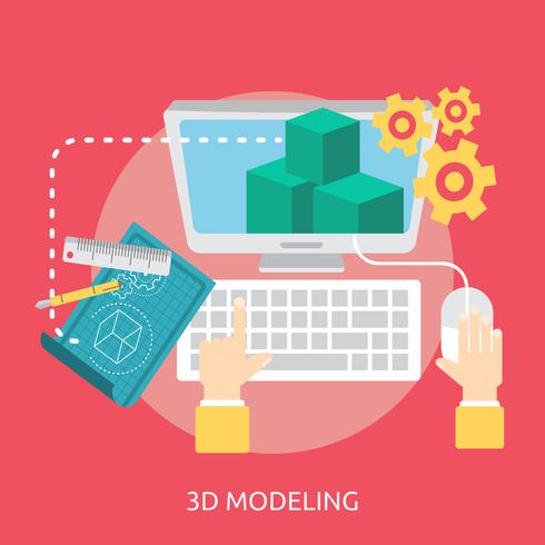 Progettazione concettuale dell&#39;illustrazione di modellistica 3D vettore