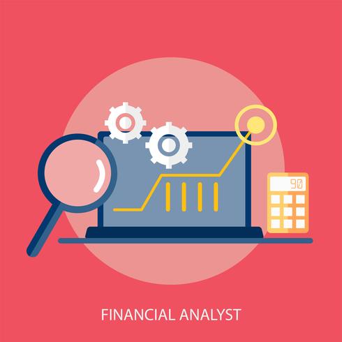 Progettazione concettuale dell&#39;illustrazione dell&#39;analista finanziario vettore