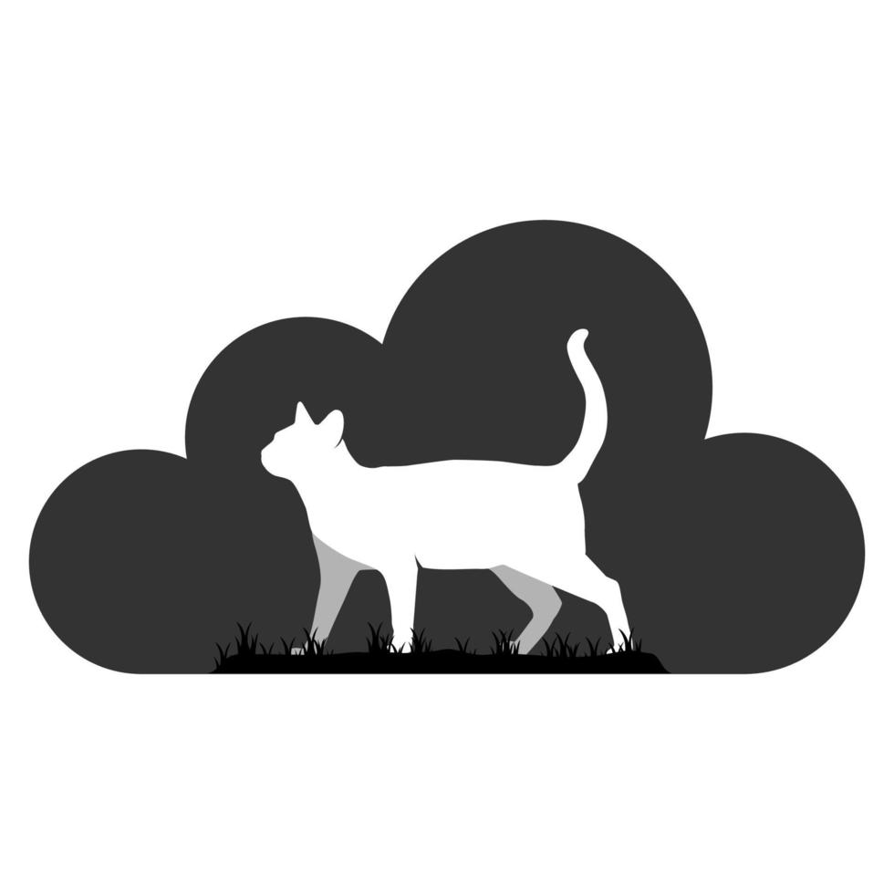 illustrazione grafica vettoriale del logo gatto nuvola. perfetto da utilizzare per l'azienda tecnologica