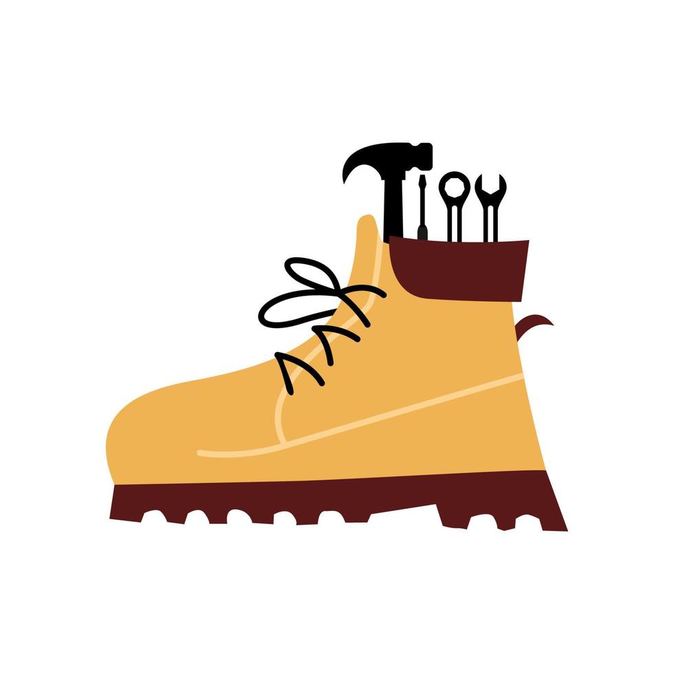 illustrazione grafica vettoriale del logo degli strumenti di scarpe antinfortunistiche. perfetto da usare per l'azienda di moda