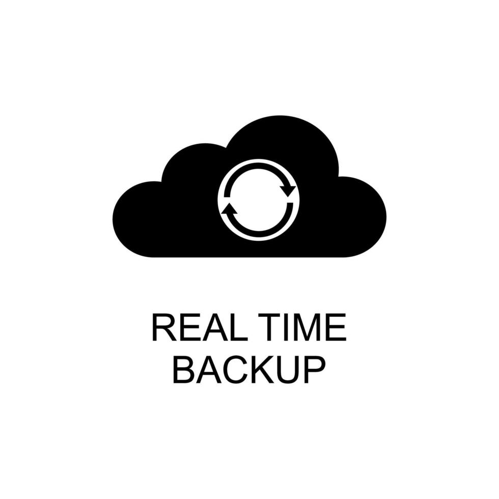 icona di backup in tempo reale. icona di backup in tempo reale piatto vettoriale alla moda su sfondo bianco, illustrazione vettoriale può essere utilizzata per il web e mobile