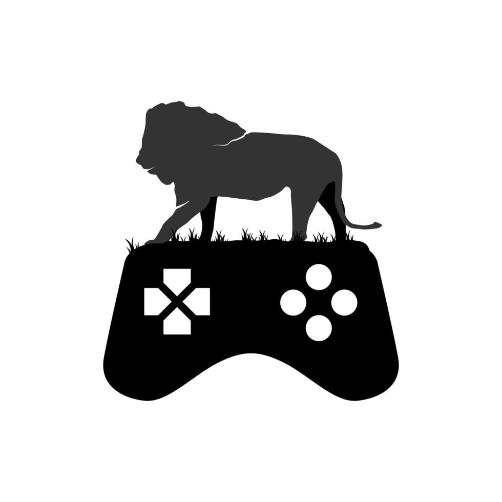 illustrazione grafica vettoriale del logo del leone da gioco. perfetto da utilizzare per l'azienda tecnologica