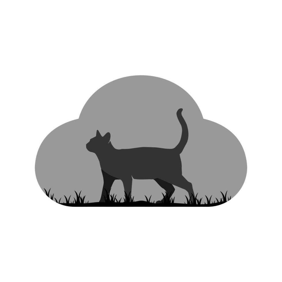 illustrazione grafica vettoriale del logo gatto nuvola. perfetto da utilizzare per l'azienda tecnologica