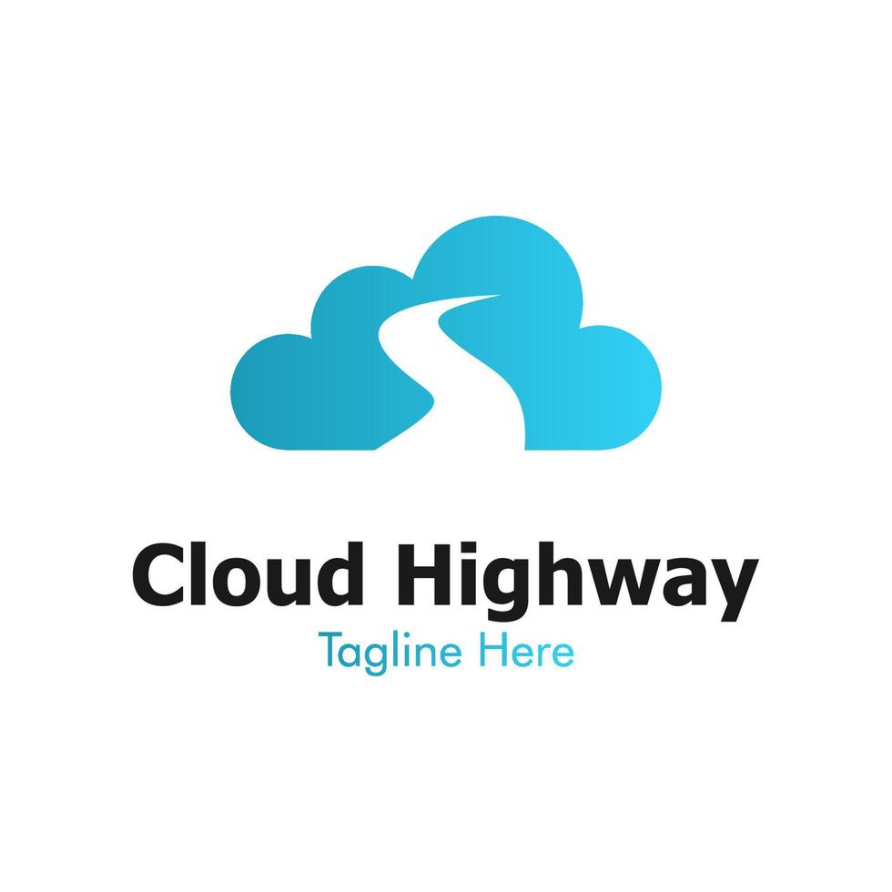 illustrazione grafica vettoriale del logo dell'autostrada cloud. perfetto da utilizzare per l'azienda tecnologica