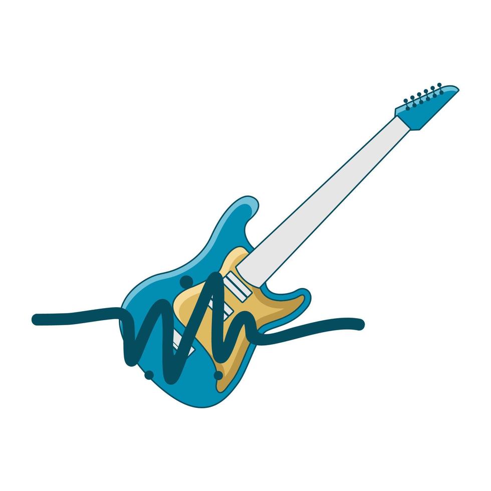 illustrazione grafica vettoriale del logo del negozio di chitarra. perfetto da usare per la compagnia musicale