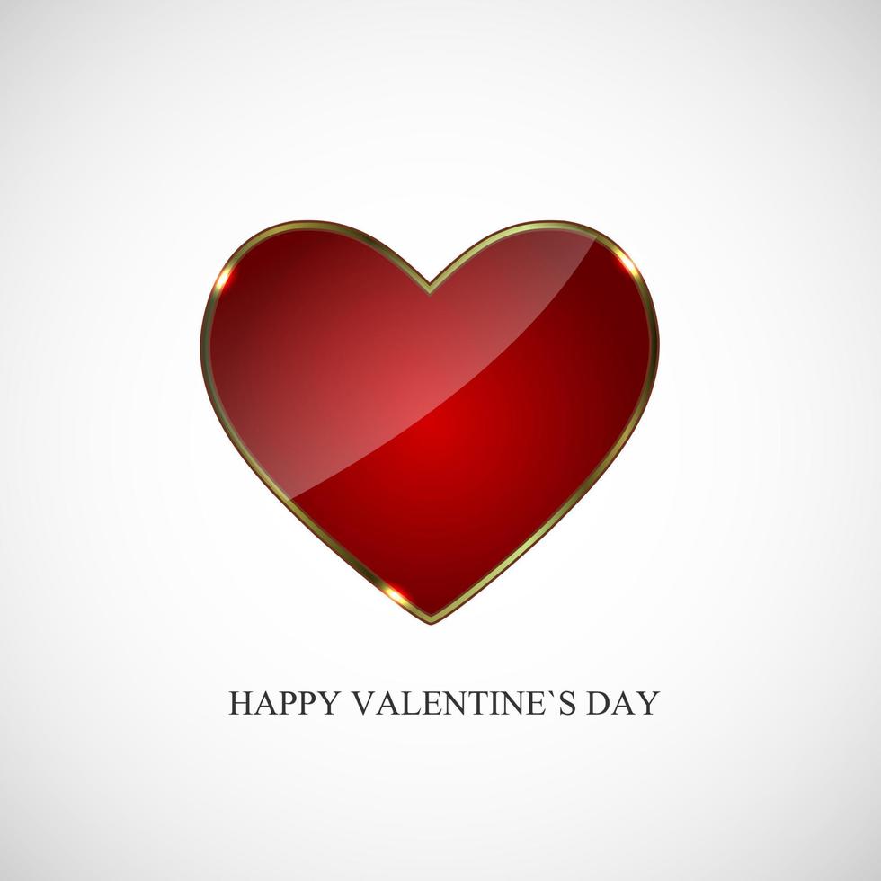 biglietto di san valentino con illustrazione vettoriale di cuore
