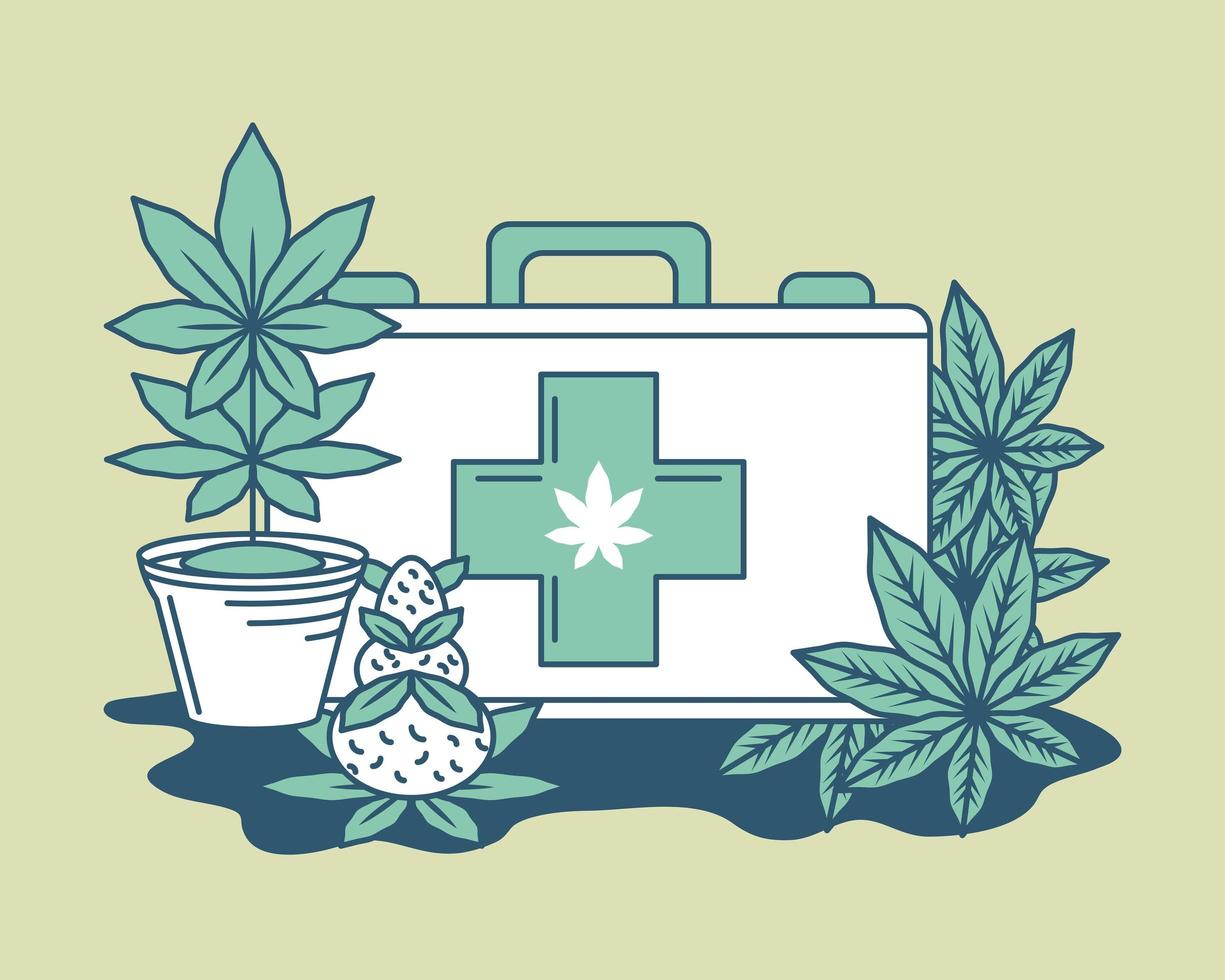 kit di medicina della cannabis vettore