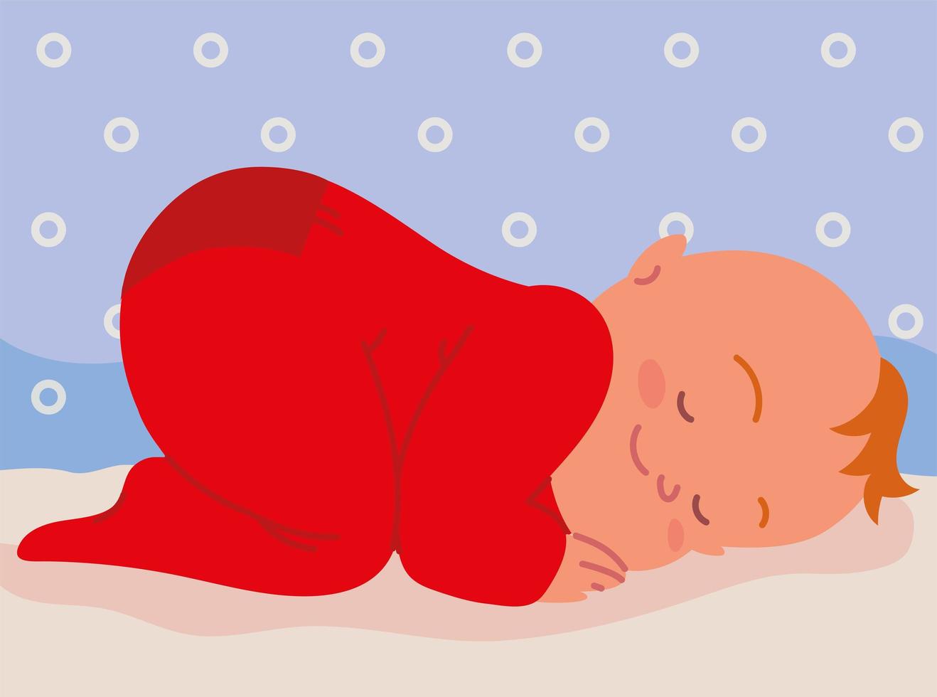 il bambino dorme sulla coperta vettore