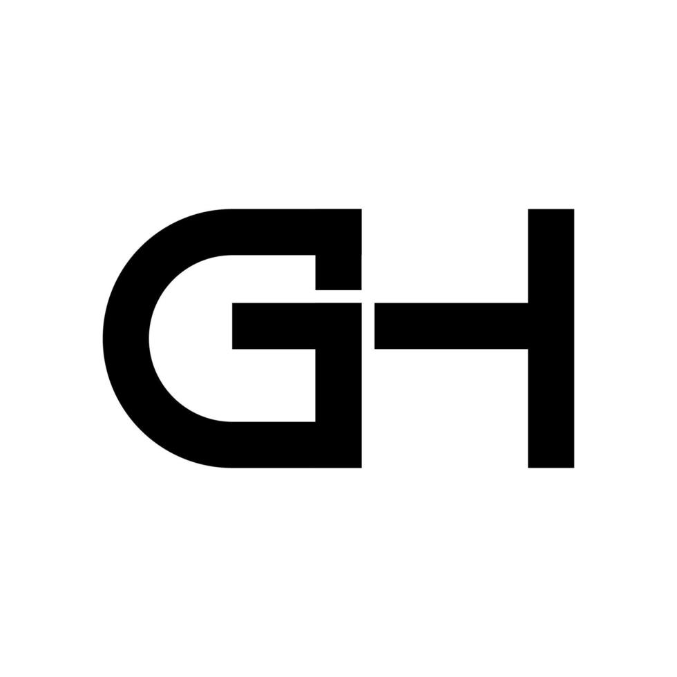 illustrazione grafica vettoriale del logo moderno della lettera gh. perfetto da utilizzare per l'azienda tecnologica