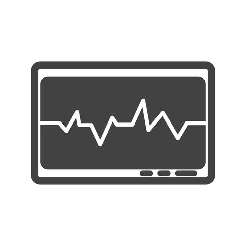 Icona del glifo Ecg nero vettore