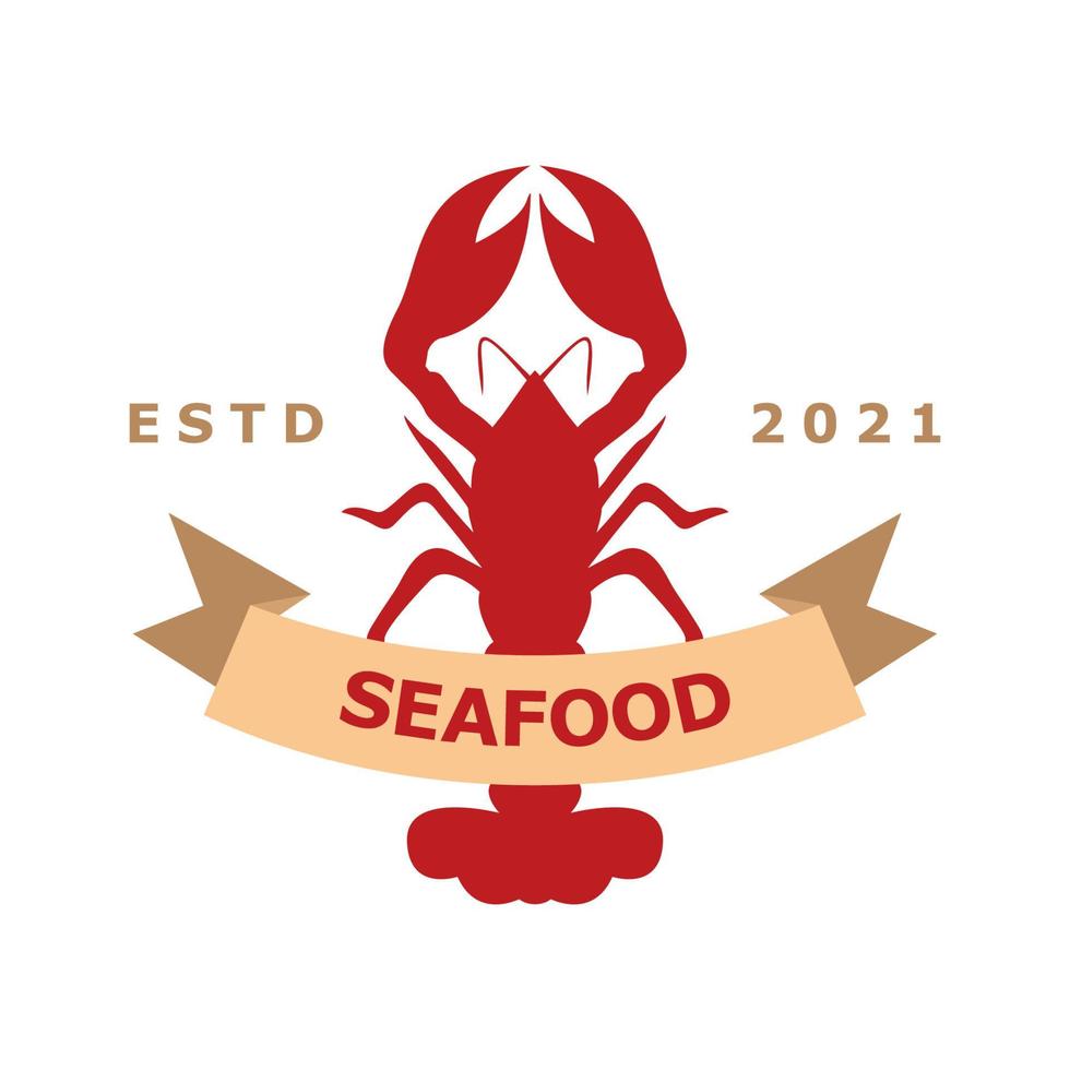 illustrazione grafica vettoriale del logo del ristorante di pesce aragosta. perfetto da utilizzare per l'azienda alimentare