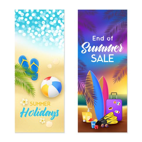 Summer Beach 2 Banner verticali vettore