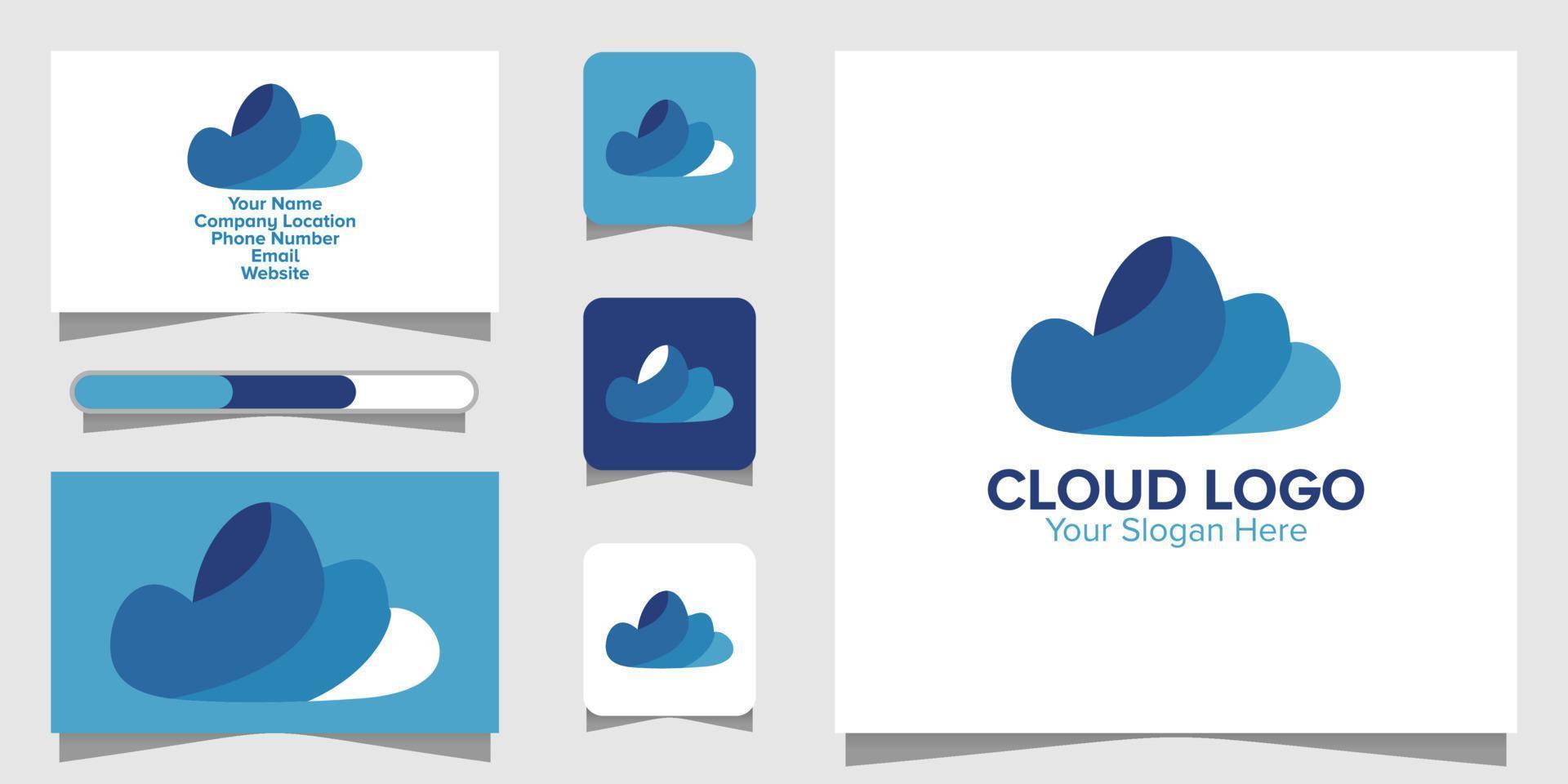 illustrazione grafica vettoriale del logo cloud. perfetto da utilizzare per l'azienda tecnologica