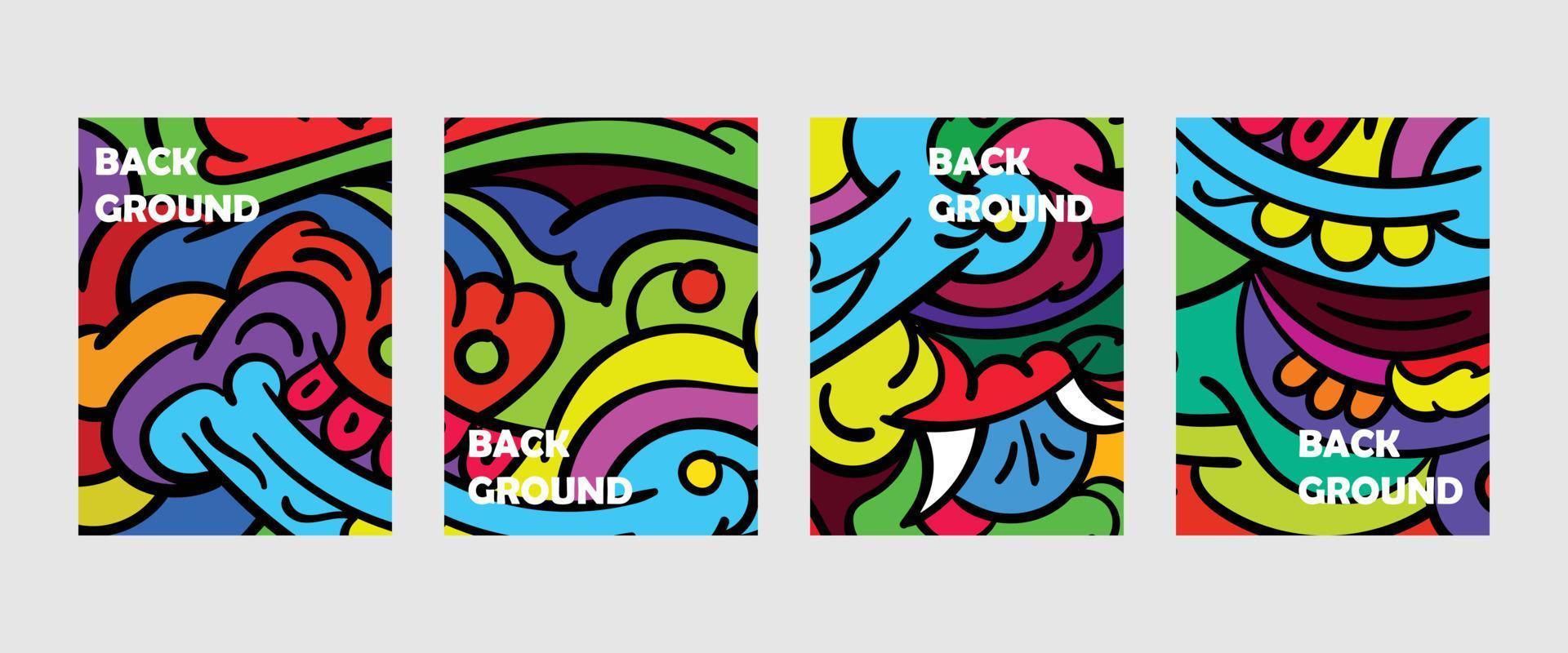vettore sfondo colorato doodle astratto per banner, poster, sito Web, storia dei social media e pattern