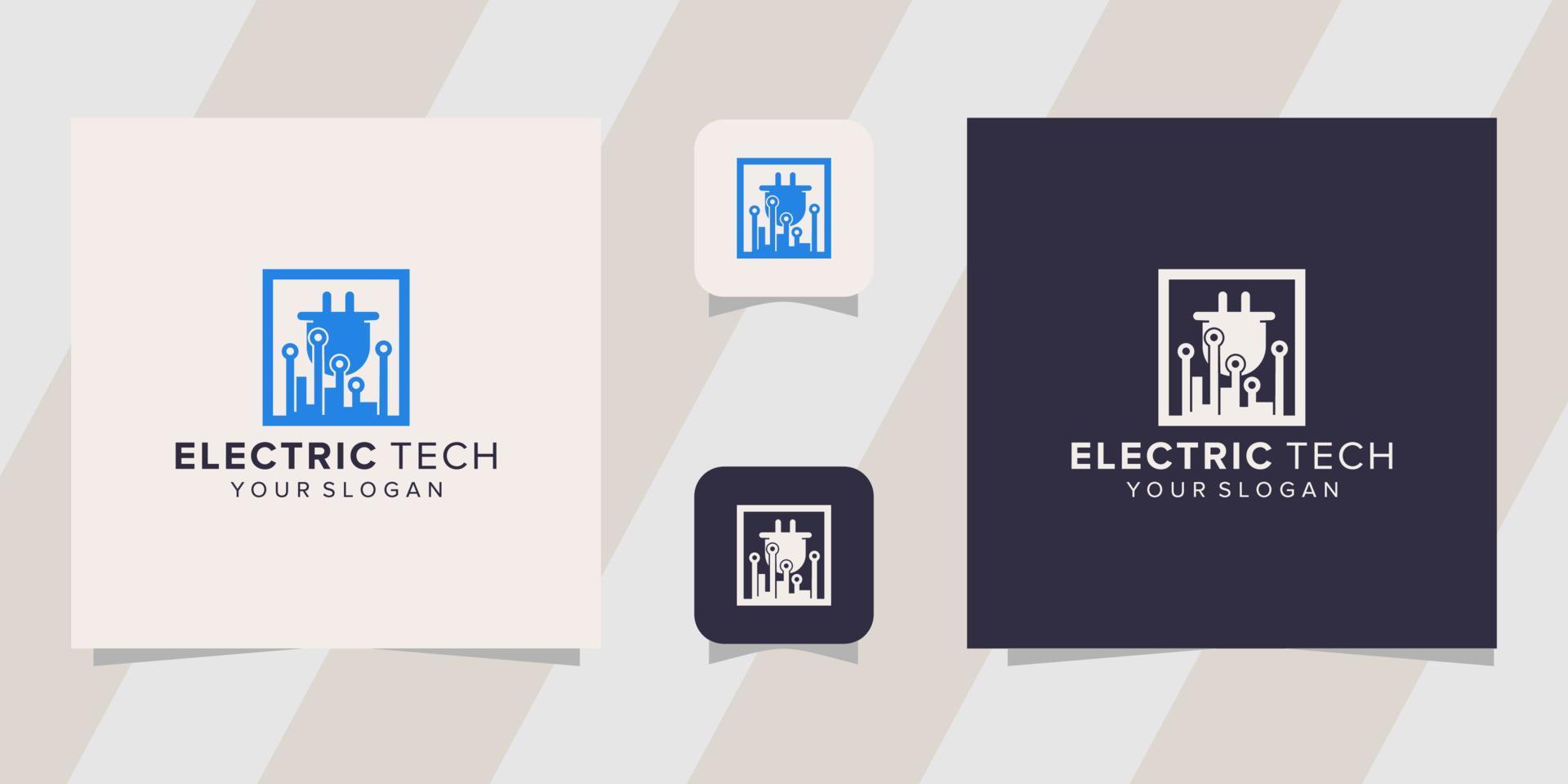 modello di logo di tecnologia elettrica vettore