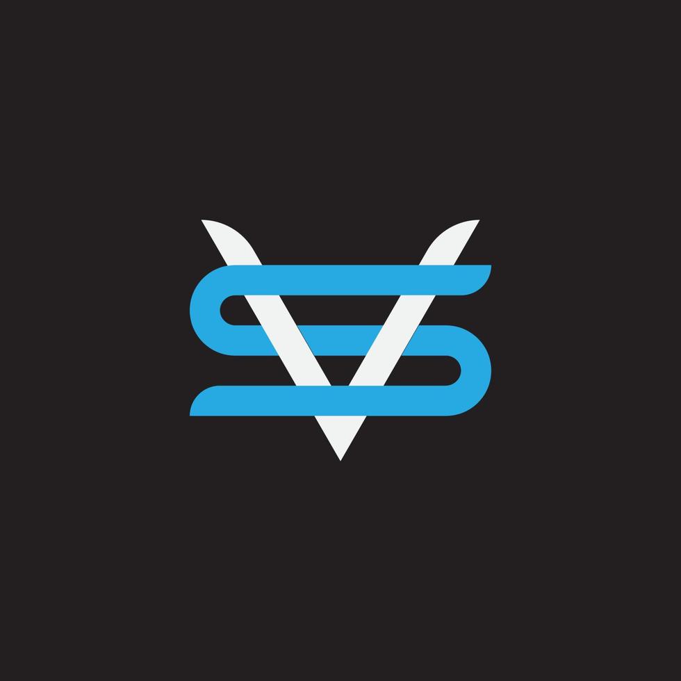 lettera iniziale sv o vs design del logo monogramma. vettore
