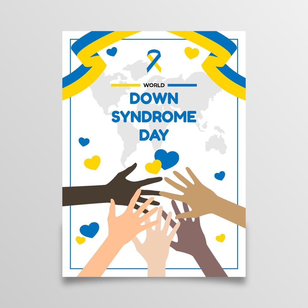 poster della giornata mondiale della sindrome di down vettore