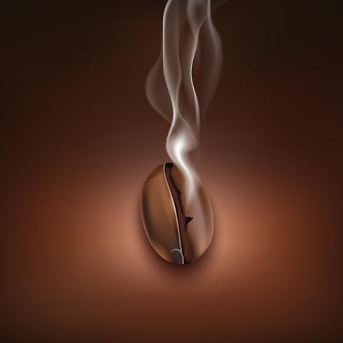 Poster di sfondo fumo di chicco di caffè vettore