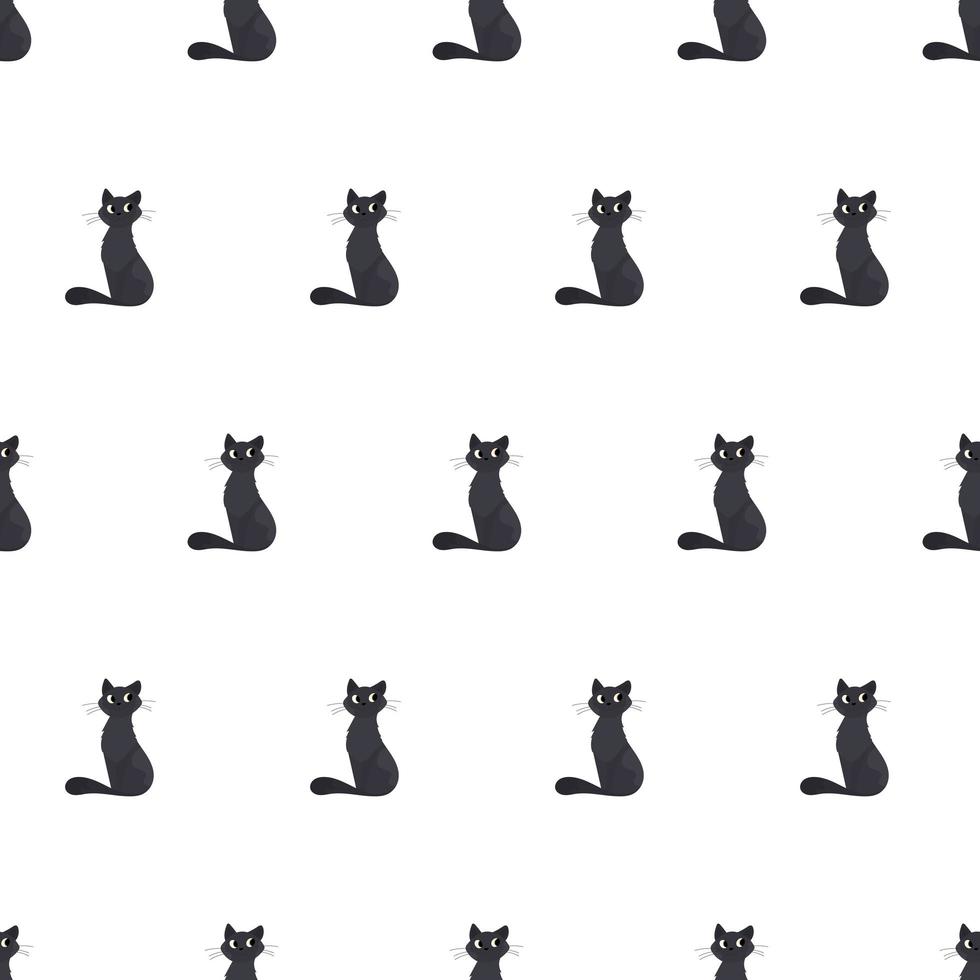 sfondo senza soluzione di continuità con un gatto nero. adatto per sfondi, cartoline e carta da regalo. vettore. vettore